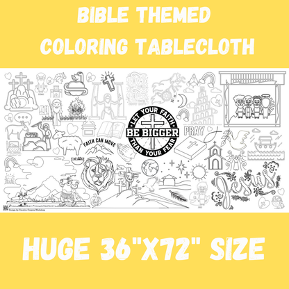 Faith-Based Bible Stories Coloring Tablecloth