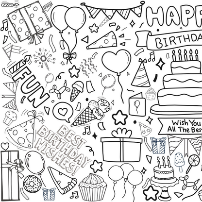Birthday Party Coloring Tablecloth | Kids Activity