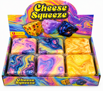 Cheese Squeeze Foam Squishy – 3” Assorted Styles 6 PC Display MSS5