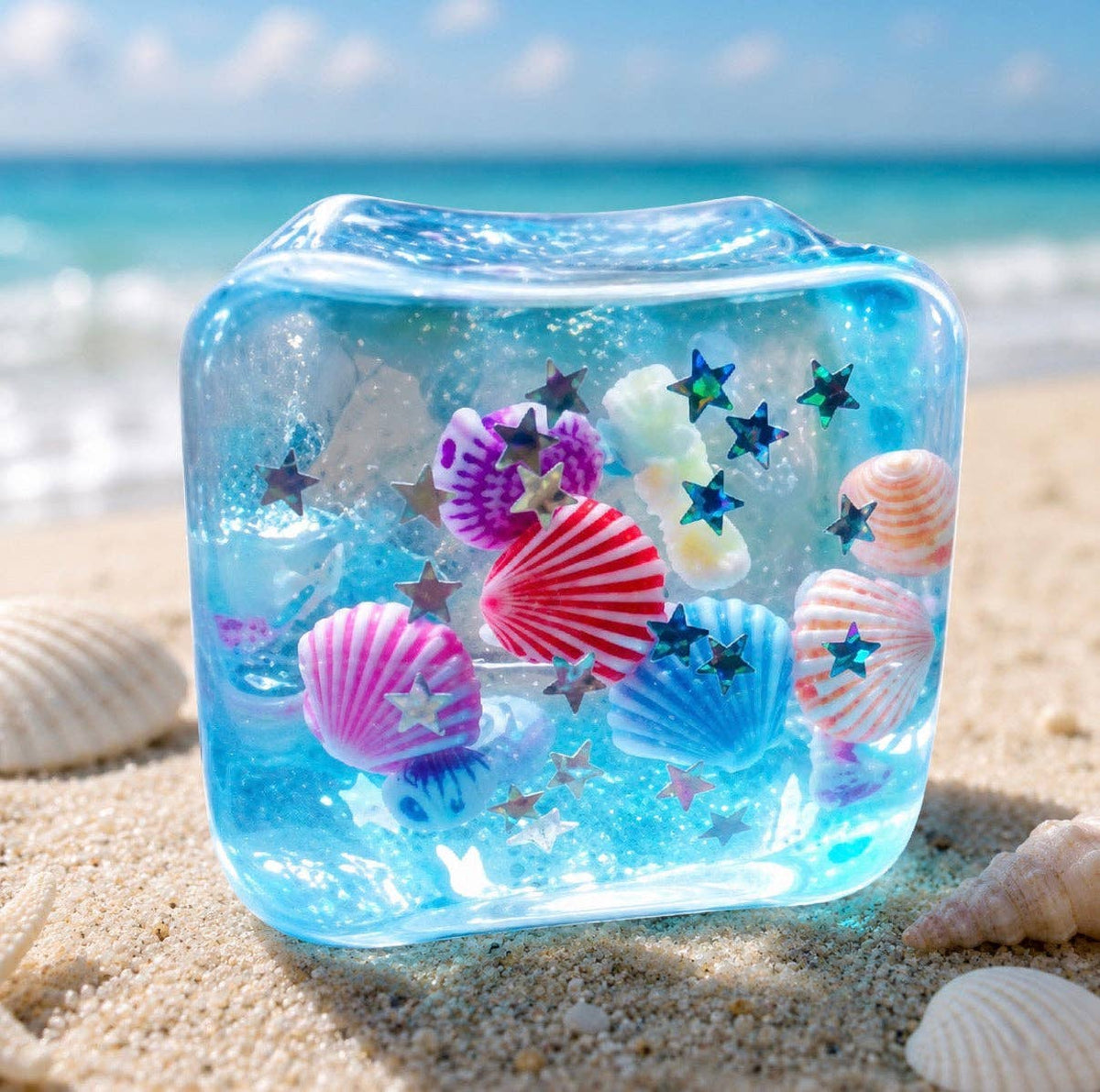 Seaside Blue Cube Maltose Squishy