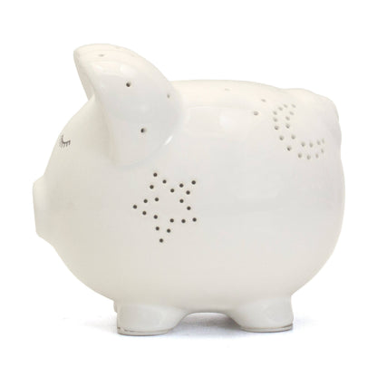 White Night Light Piggy Bank