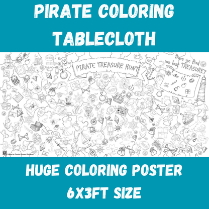 Pirate Seek & Find Coloring Sheet Huge Coloring Tablecloth
