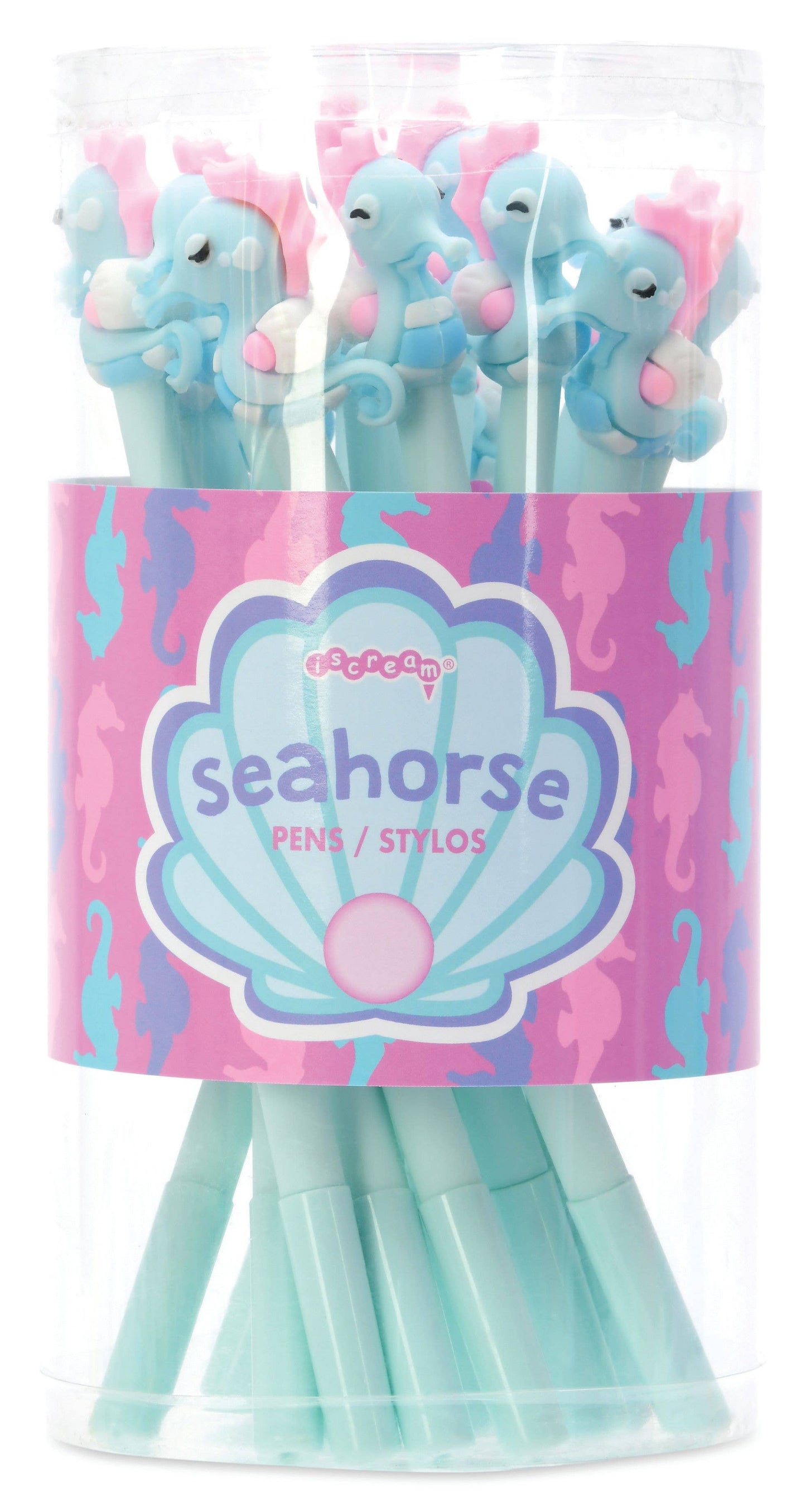 BLUE & PINK SEAHORSE PEN PDQ- 15 PENS