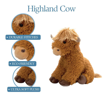 Wild Onez Highland Cow Jumbo 20" (44cm) Farm/Barnyard Animal