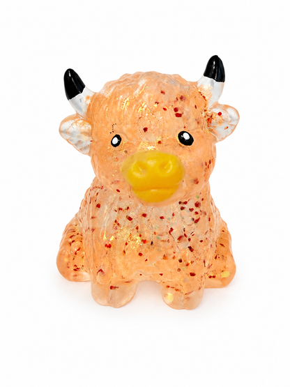 Cute Pinch Glitter Highland Bull Squishy MSS11