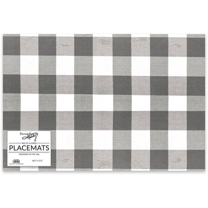 Gray Buffalo Check Paper Placemat Pad