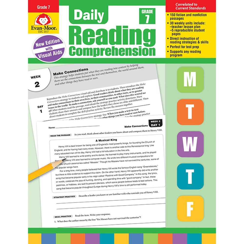 Daily Reading Comprehension Book Grade 7