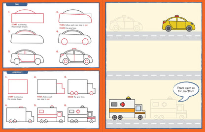 LEARN TO DRAW CARS, TRUCKS AND T