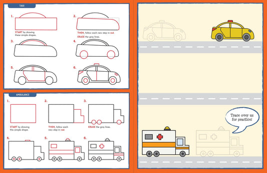 LEARN TO DRAW CARS, TRUCKS AND T