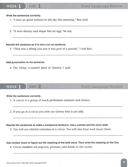 DAILY LANGUAGE REVIEW 4-TCHR