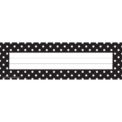 BLACK POLKA DOT NAME PLATES