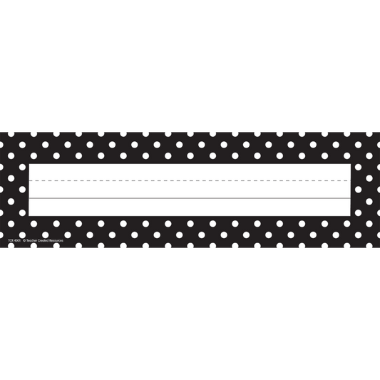 BLACK POLKA DOT NAME PLATES