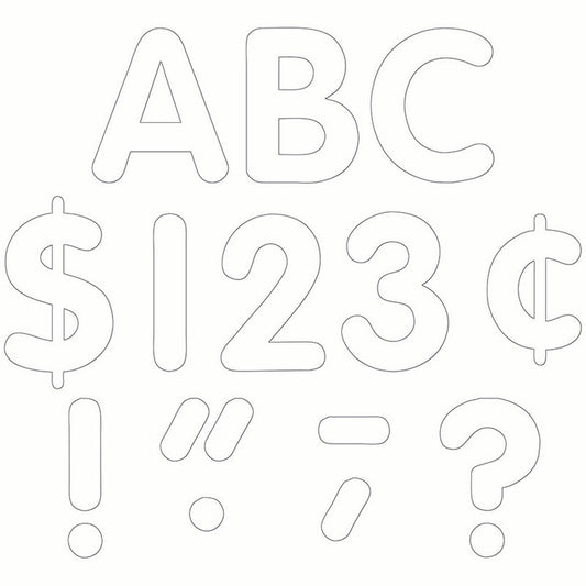 WHITE CLASSIC LETTERS 4"