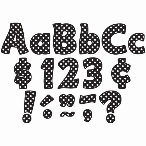 BLACK POLKA DOTS 4"LETTERS