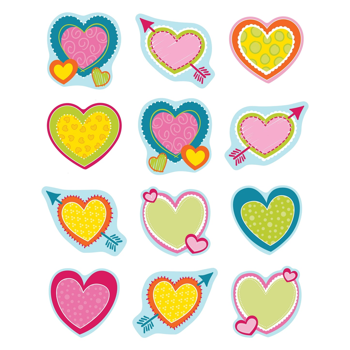 HEARTS COLORFUL CUT-OUTS ASSORTE