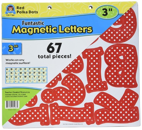 3" MAGNETIC RED POLKA DOT LETTERS