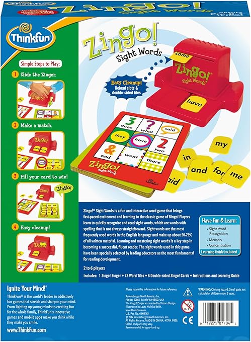 ZINGO SIGHT WORDS