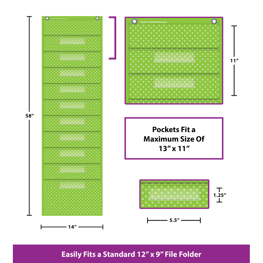 LIME POLKA DOT FILE STORAGE