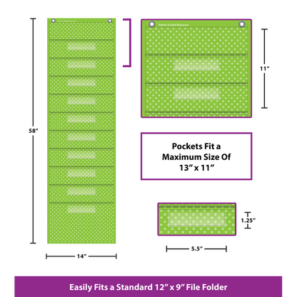 LIME POLKA DOT FILE STORAGE