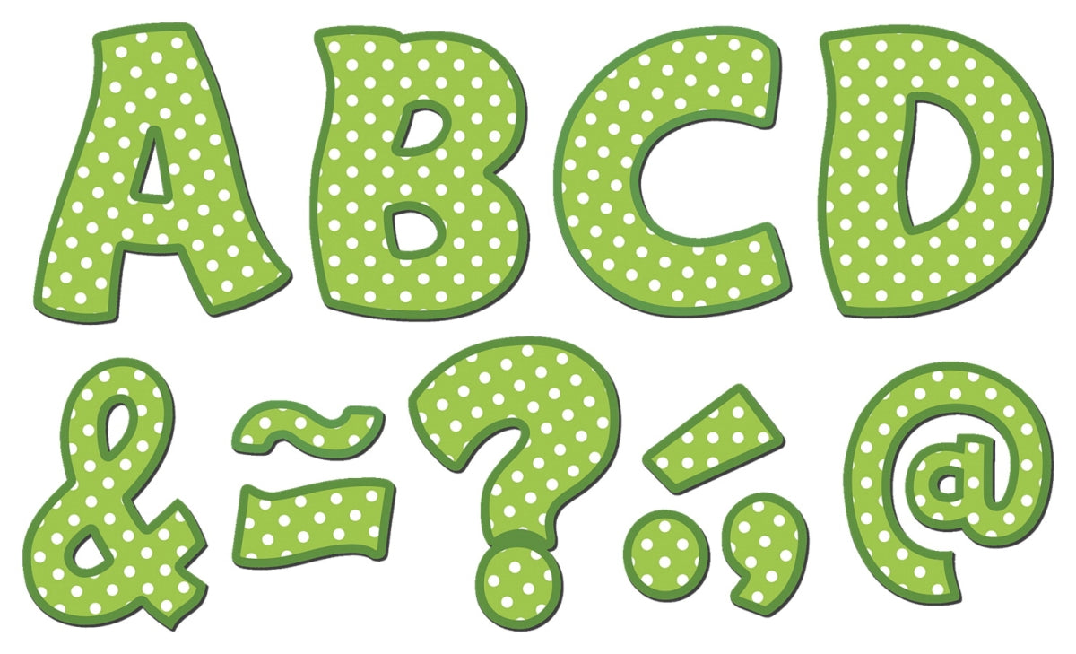 3" LIME POLKA DOT MAGENTIC LETTERS