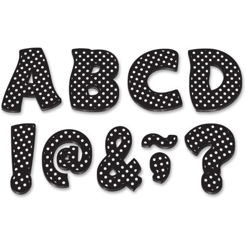 3" BLACK POLKA DOT MAGENTIC LETTER