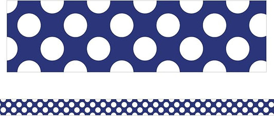 NAVY WITH POLKA DOT TRIMMER