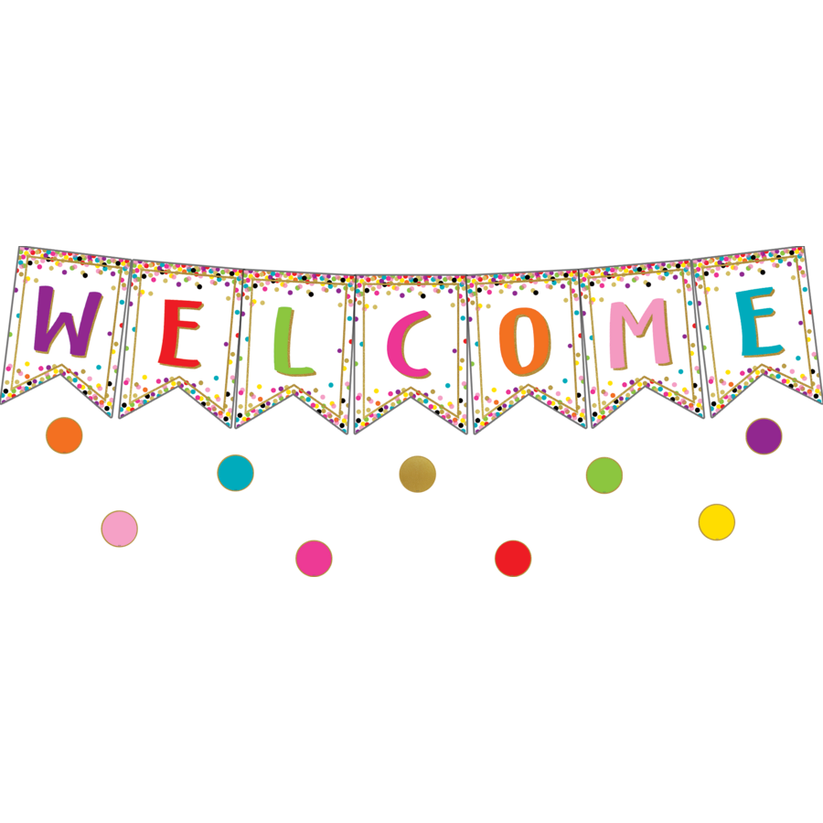 CONFETTI PENNANTS WELCOME BANNER