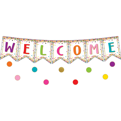 CONFETTI PENNANTS WELCOME BANNER