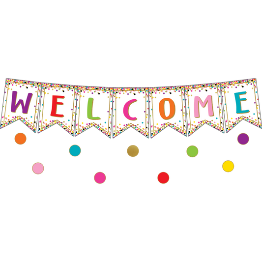 CONFETTI PENNANTS WELCOME BANNER