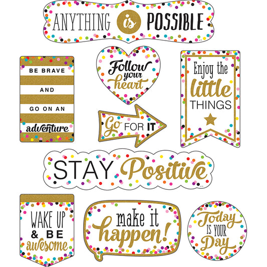 CONFETTI POSTIVE SAYINGS CLINGY