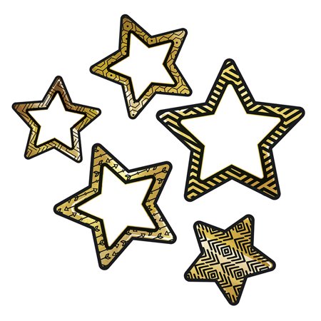 BALCK AND GOLD STAR CUT OUT