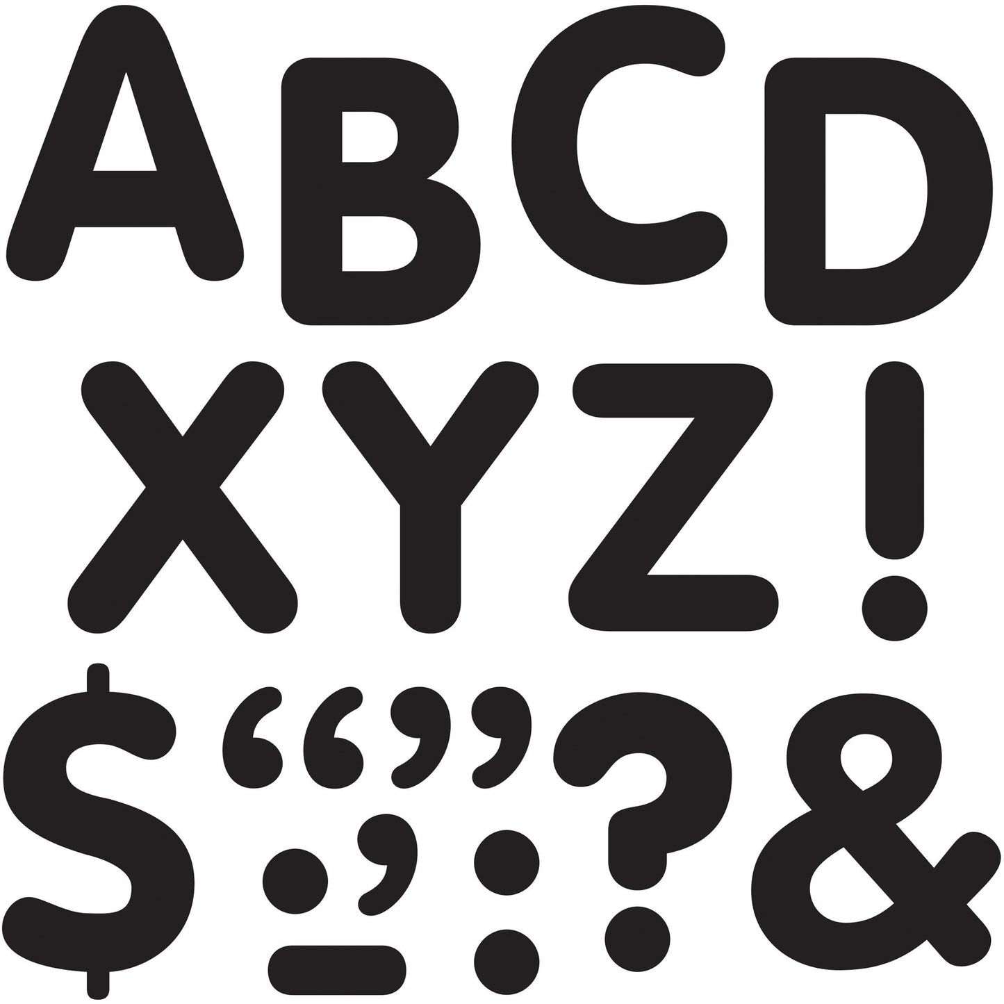 2  LETTERS & MARKS/BLACK STK-E