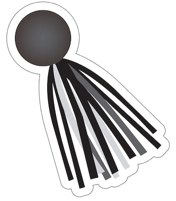 BLACK & WHITE TASSELS CUT OUT