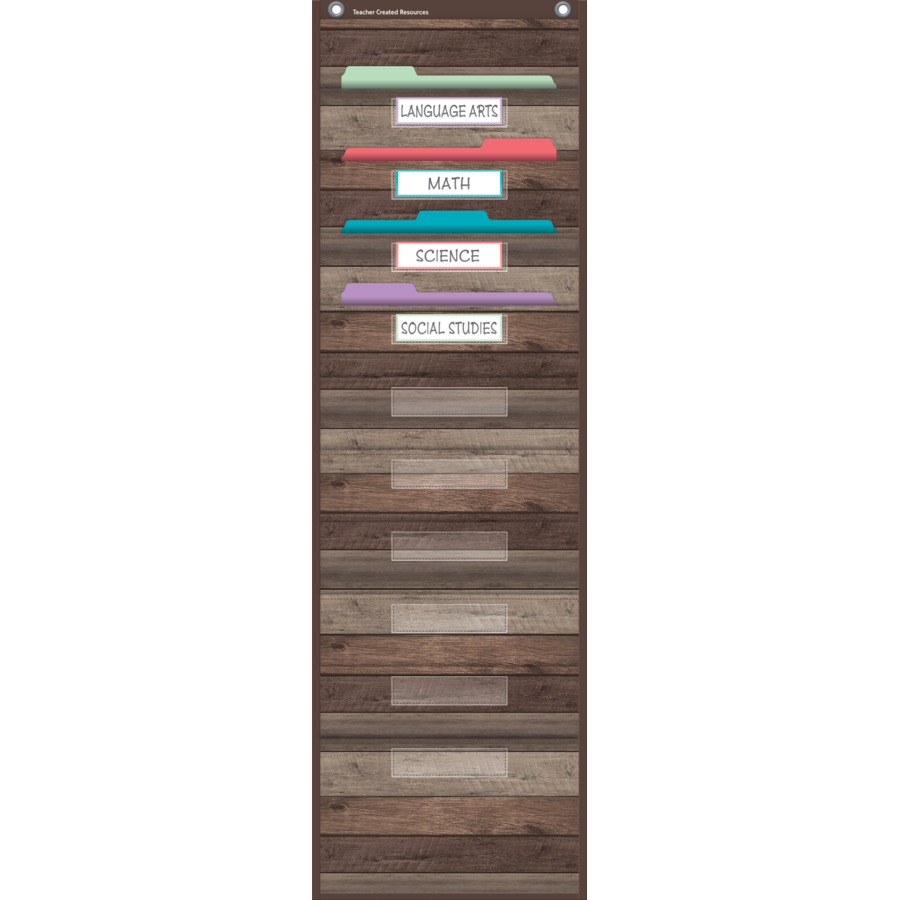 DARK WOOD 10 POCKET CHART