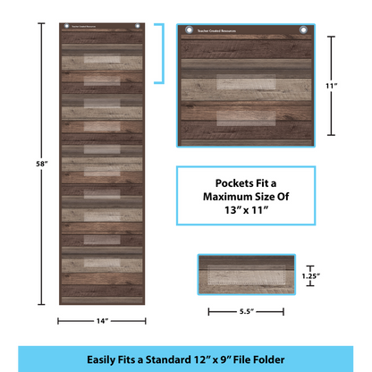 DARK WOOD 10 POCKET CHART