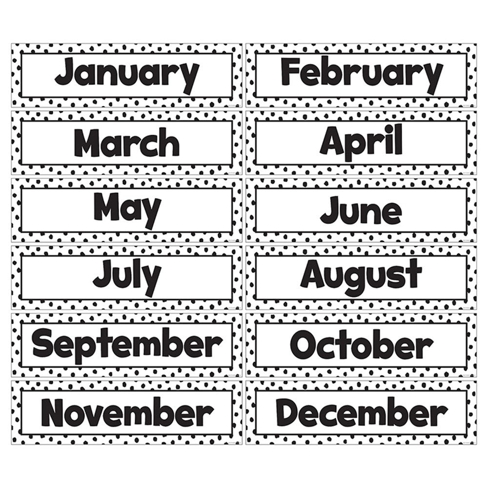 BLACK PAINTED DOTS MONTHS