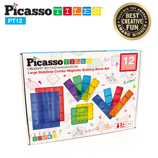 Picasso Tiles MAGNETIC TILES 12 Pieces