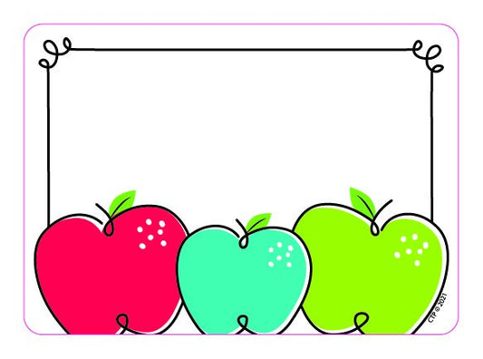 DOODLE APPLES NAME TAG