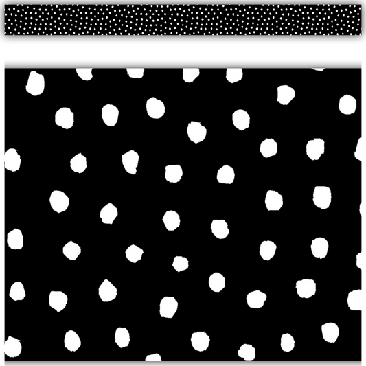 WHITE PAIANTED DOTS ON BLACK