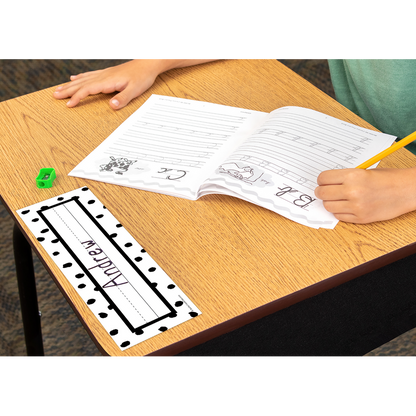 BLACK PAINTED DOTS NAME PLATES