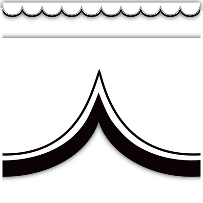 WHITE AND BLACK SCALLOP TRIM