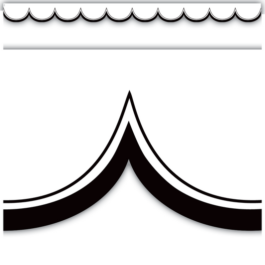 WHITE AND BLACK SCALLOP TRIM
