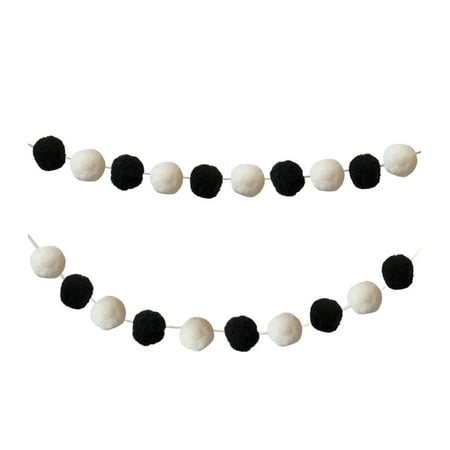 BLACK AND WHITE POMPOM GARLAND