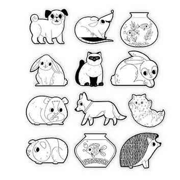 COLORING STICKERS PLAYFUL PETS
