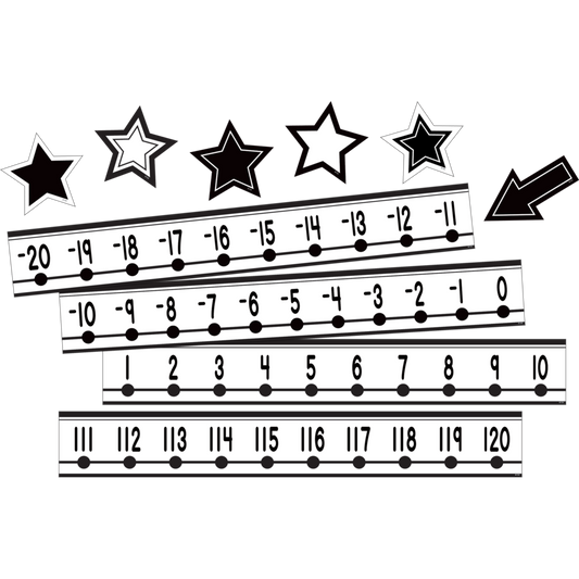 BLACK AND WHITE NUMBER LINE