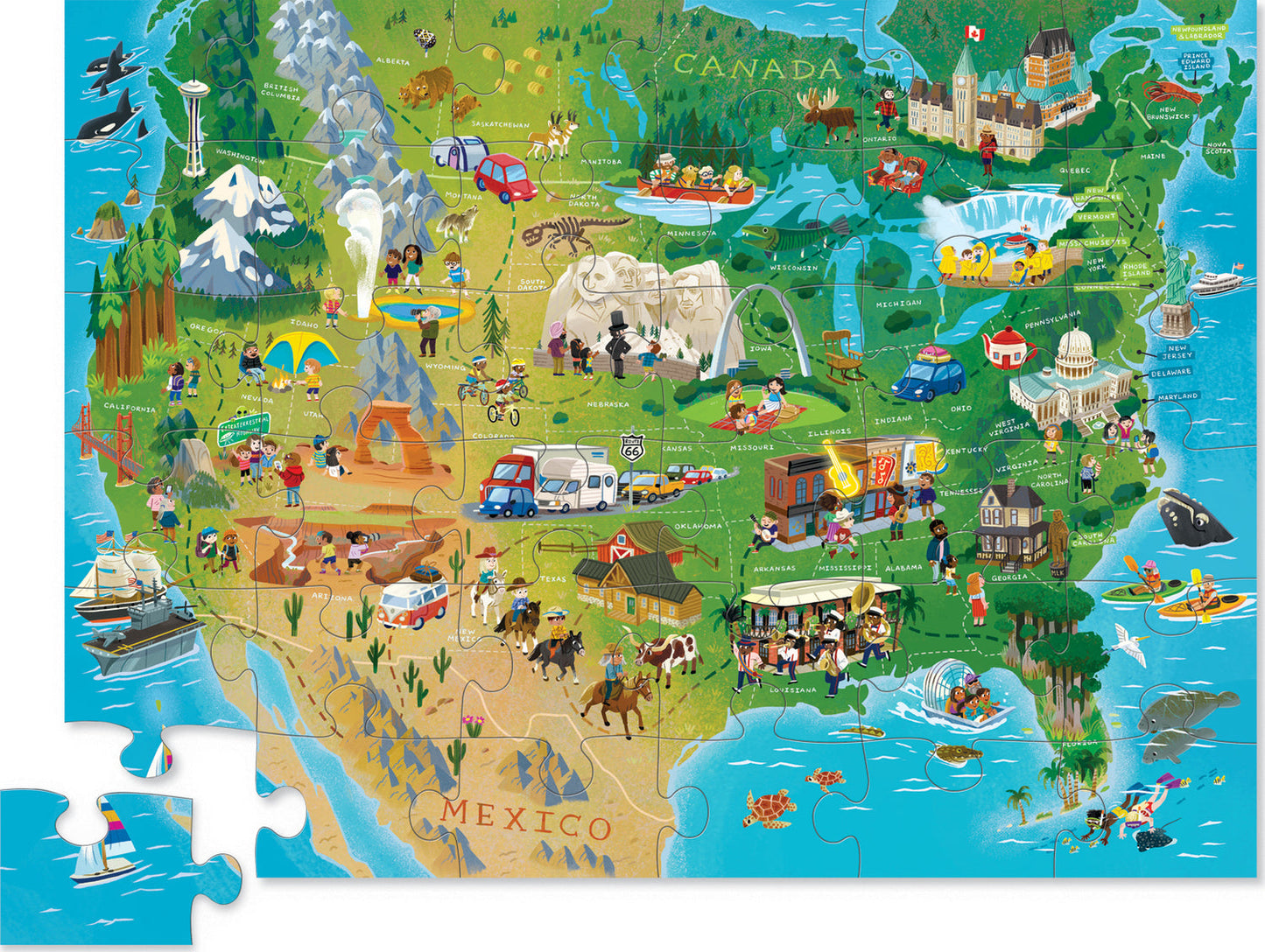 DISCOVER AMERICA MAP PUZZLE