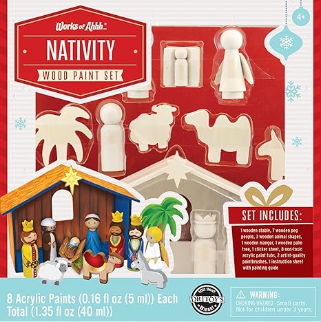 NATIVITY WOOD PAINT SET