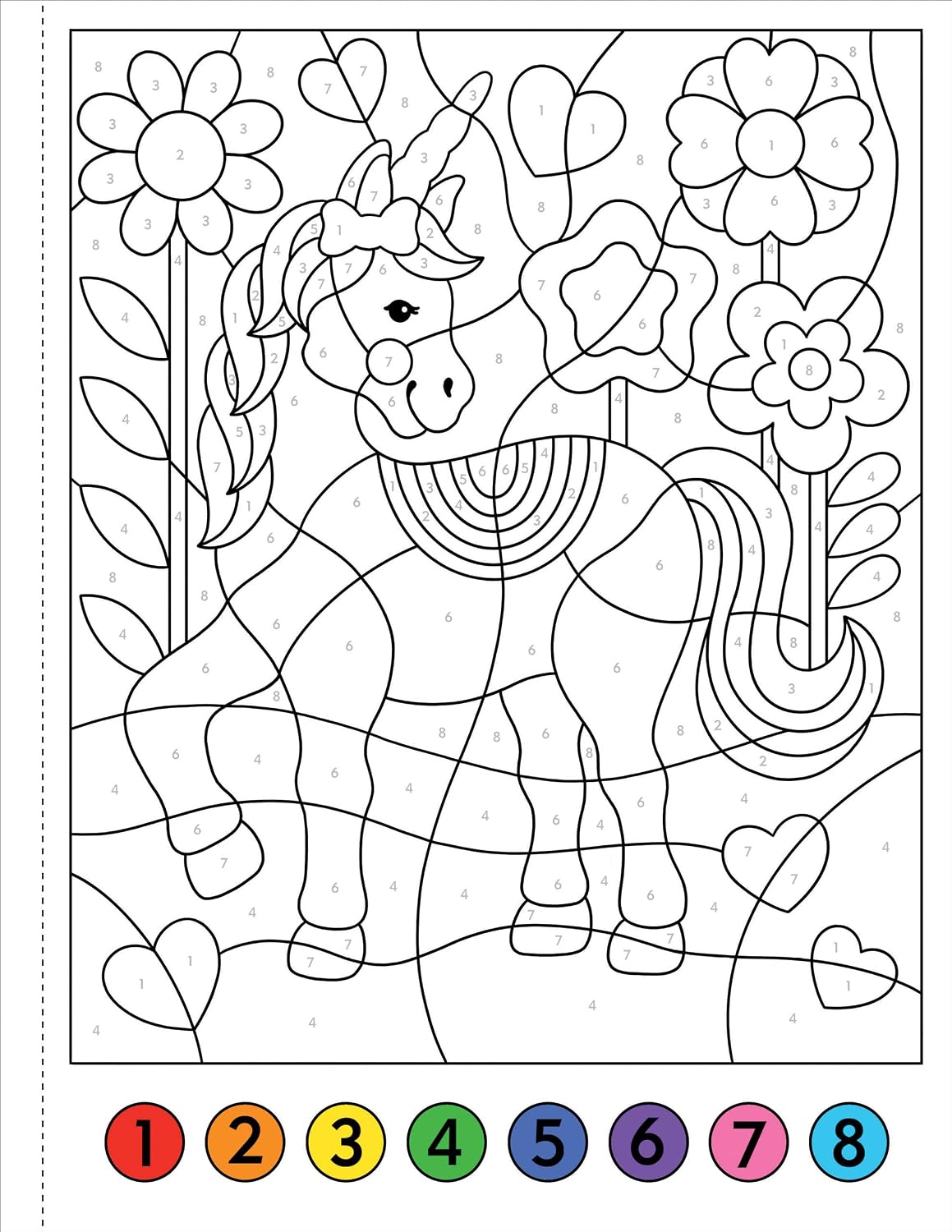 COLOR BY NUMBER UNICORNS