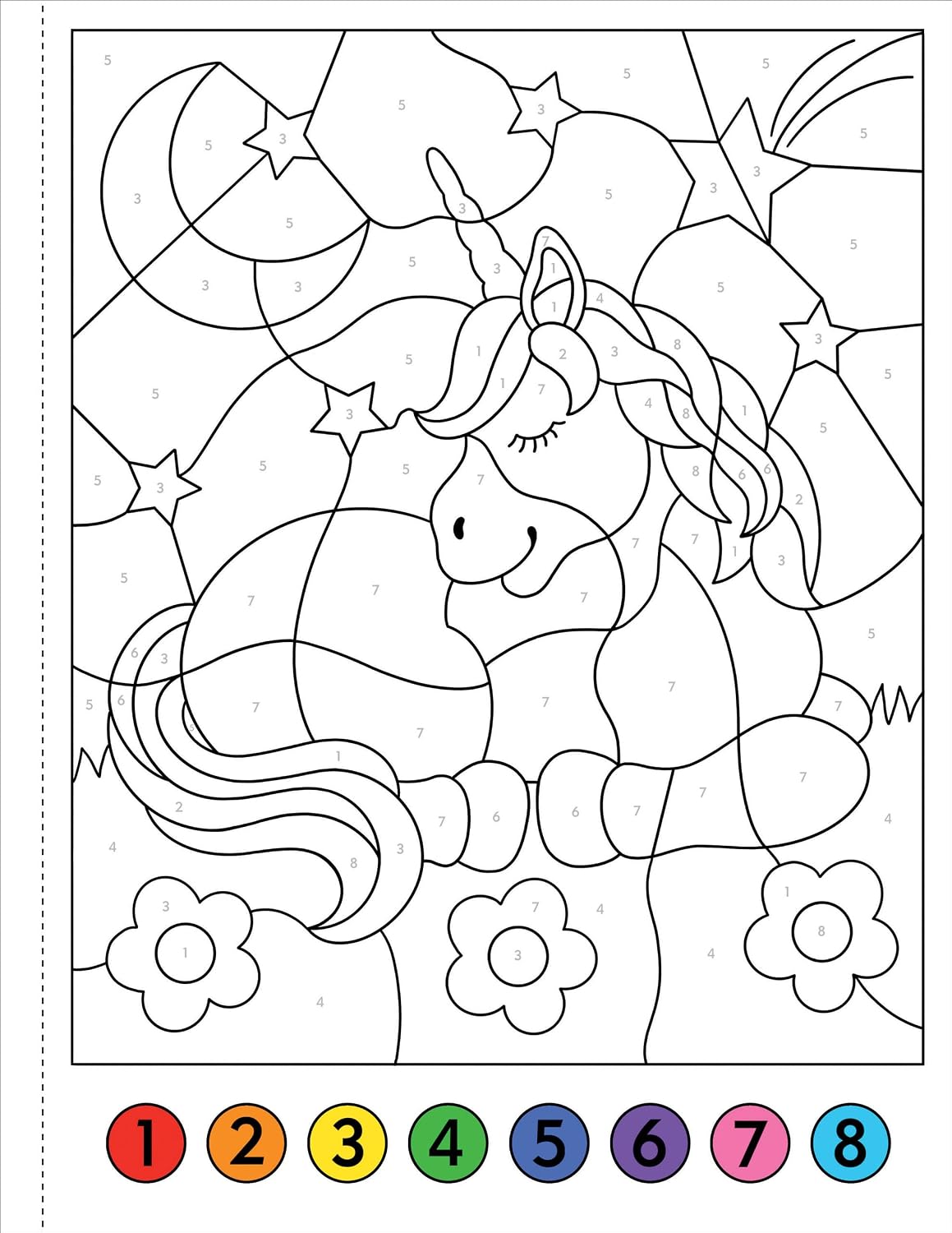 COLOR BY NUMBER UNICORNS