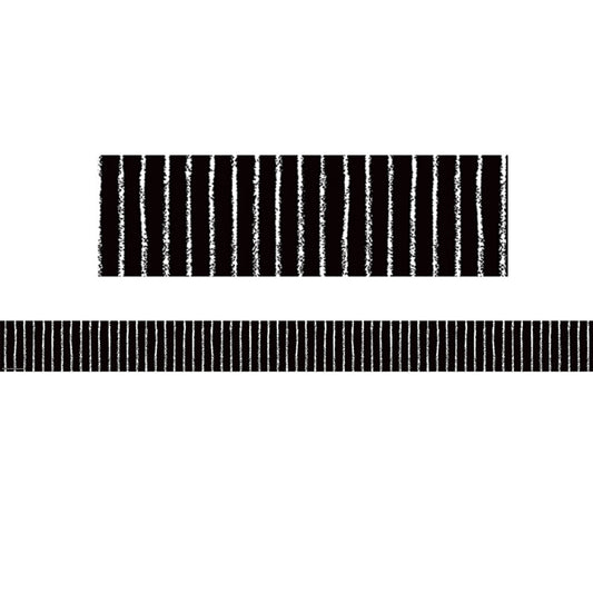 BLACK WITH WHITE PINSTRIPES